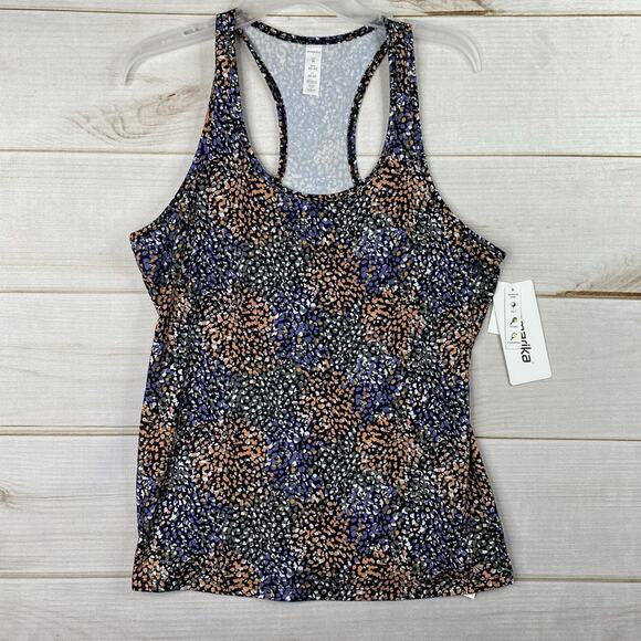 MARIKA Tank Top Womens M Multicolor Animal Print Racerback Gym Loungewear NWT - Picture 1 of 8